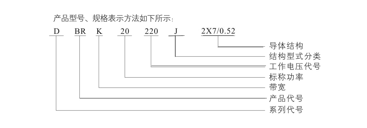 自限溫電伴熱帶國標(biāo)型號DBRZBR與對應(yīng)型號說明